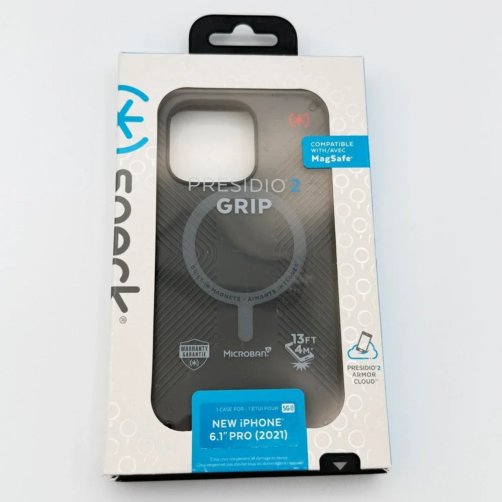 Speck Phone Case iPhone 13 Pro 6.1 Gray MagSafe Presidio 2 Grip